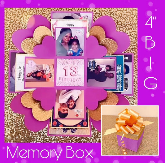 Purple & gold memory box