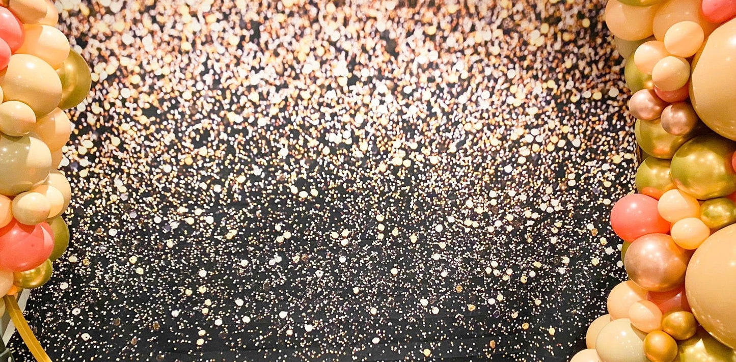 Black & Gold Glitter Backdrop