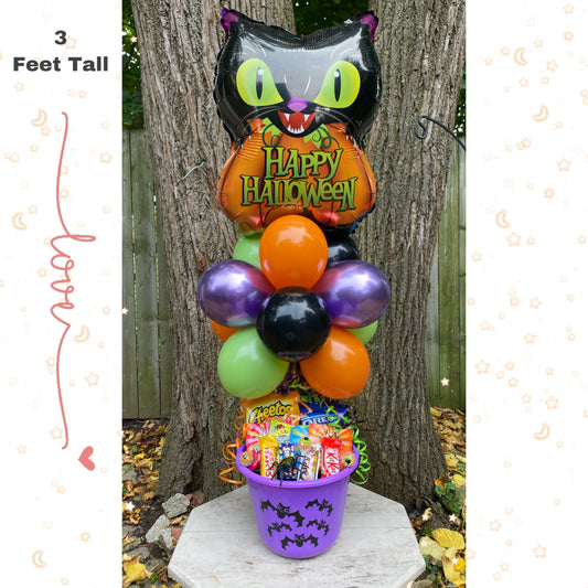 Black Cat Halloween Candy Basket