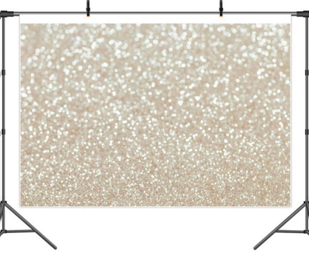 White Gold Glitter Backdrop